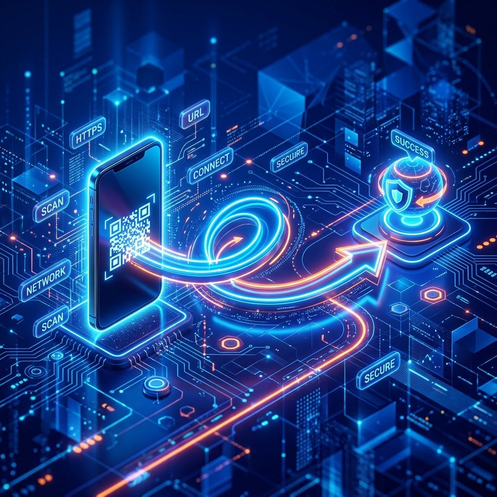 3D illustration representing Dynamic QR Codes & Redirection